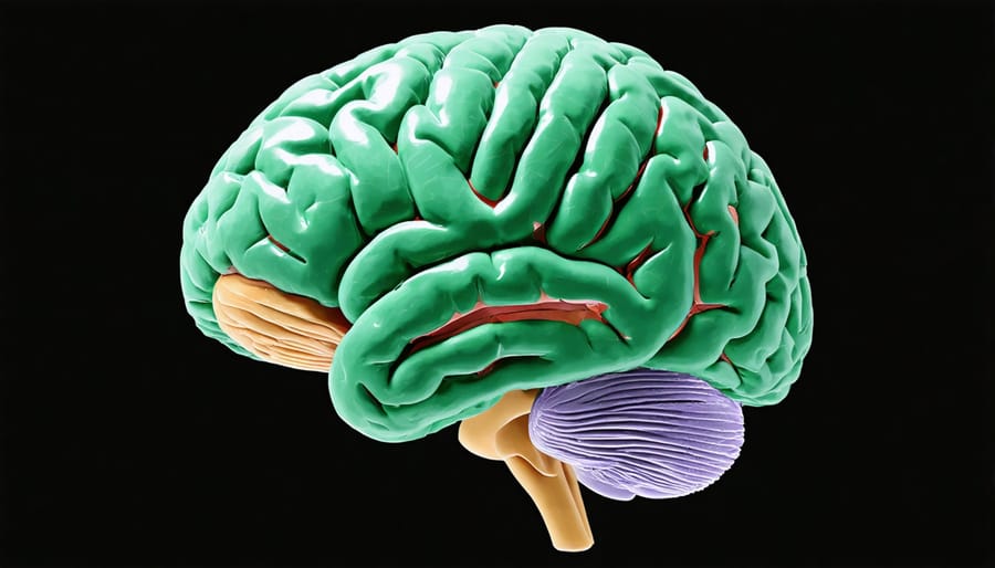 Colorful brain scan highlighting regions impacted by cannabis use over time